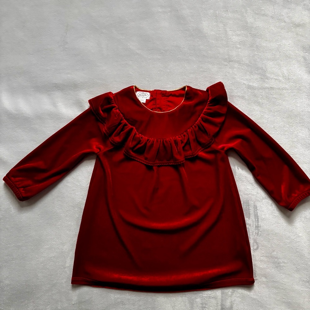 Mud Pie Red Velvet Toddler Dress Size 24M/2T